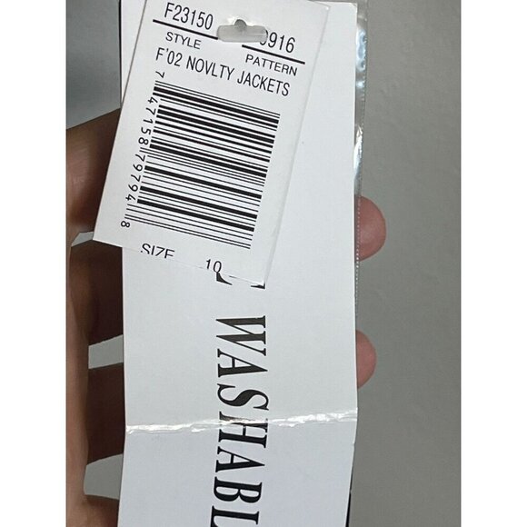 Sag Harbor Striped Jacket 10 Black Western Boho Artsy Textured Workwear Hippie - Picture 11 of 14